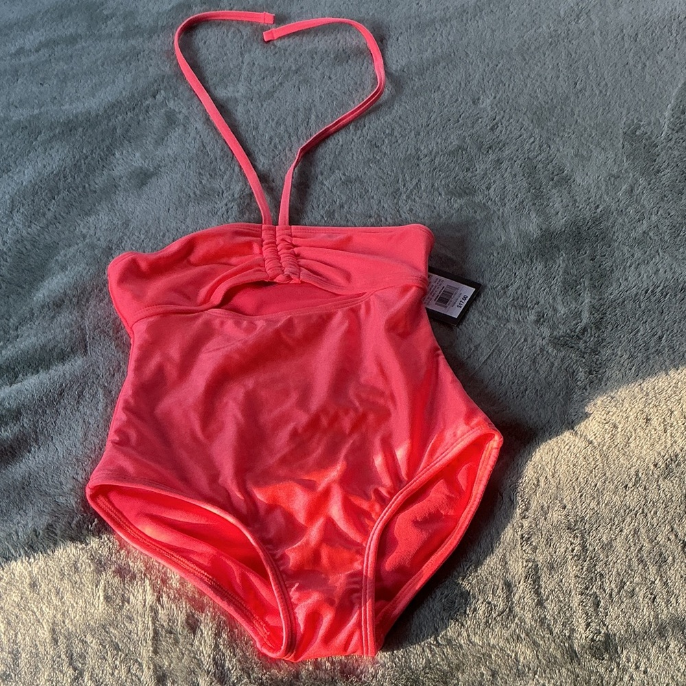 Vibrant Pink Kids One Piece Swimsuit